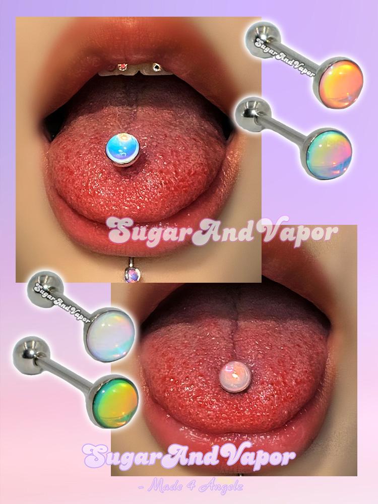 Shining Opal Barbell Tongue Ring-Tongue Ring-Artemis greece