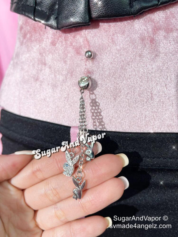 Y2K Bling Bunny Tassels Belly Ring-Belly Ring-Artemis greece