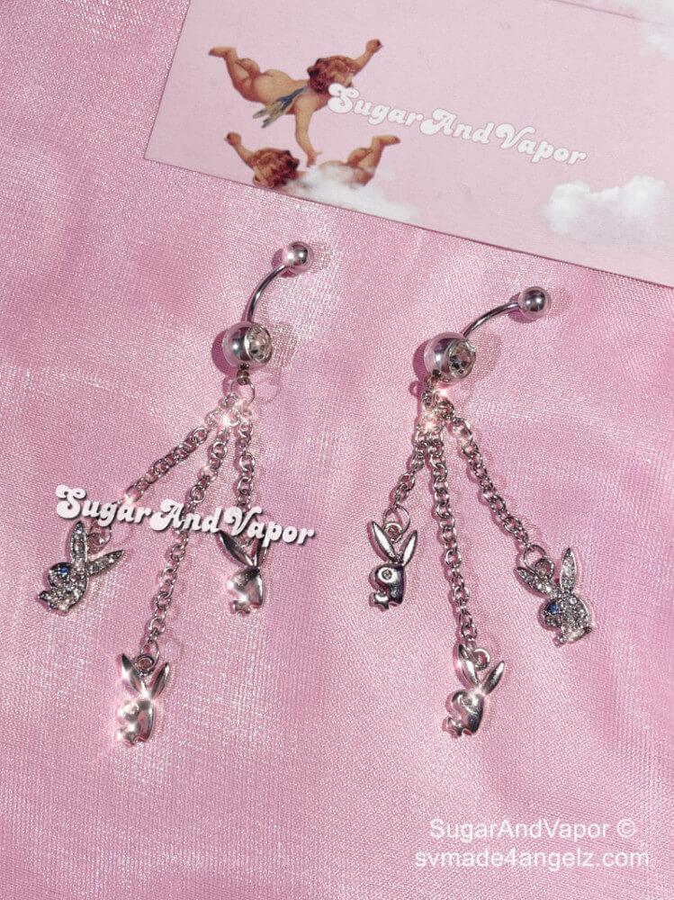 Y2K Bling Bunny Tassels Belly Ring-Belly Ring-Artemis greece