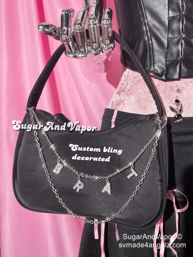 Y2K Bling Custom Chain Rita Baguette Bag-BAGS-Artemis greece