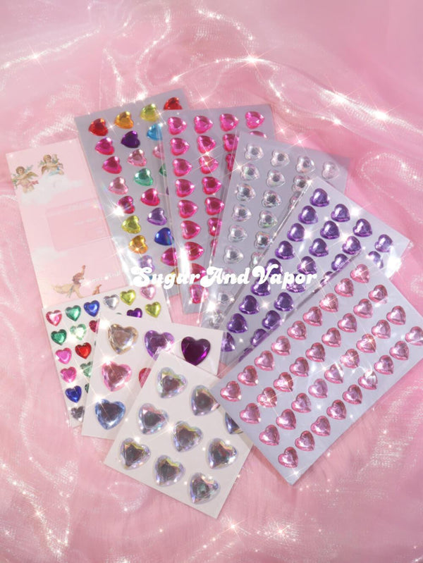 Y2K Bling Heart Shapes Face Gems Decorated Jewels-Face Jewels-Artemis greece