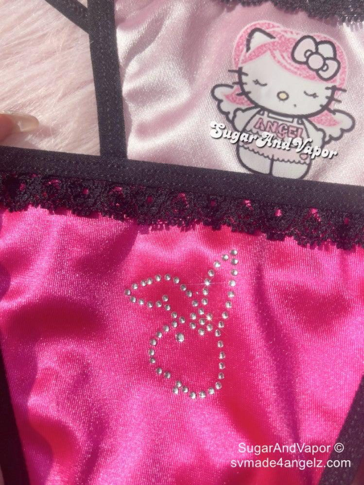 Y2K Kawaii Kitten Thong Panty-Lingeries-Artemis greece