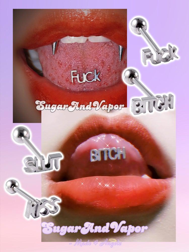 Y2K Letters Barbell Tongue Ring-Tongue Ring-Artemis greece