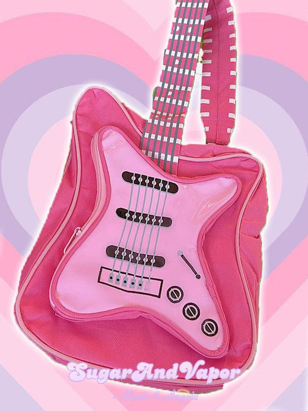 Y2K Punk Guitar Shaped Shoulder Bag-BAGS-Artemis greece