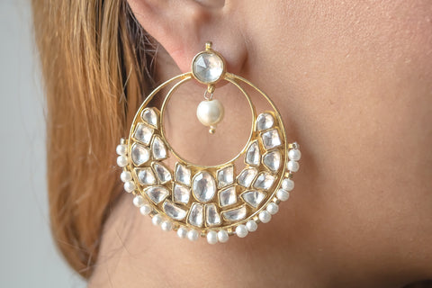 big kundan earrings from india