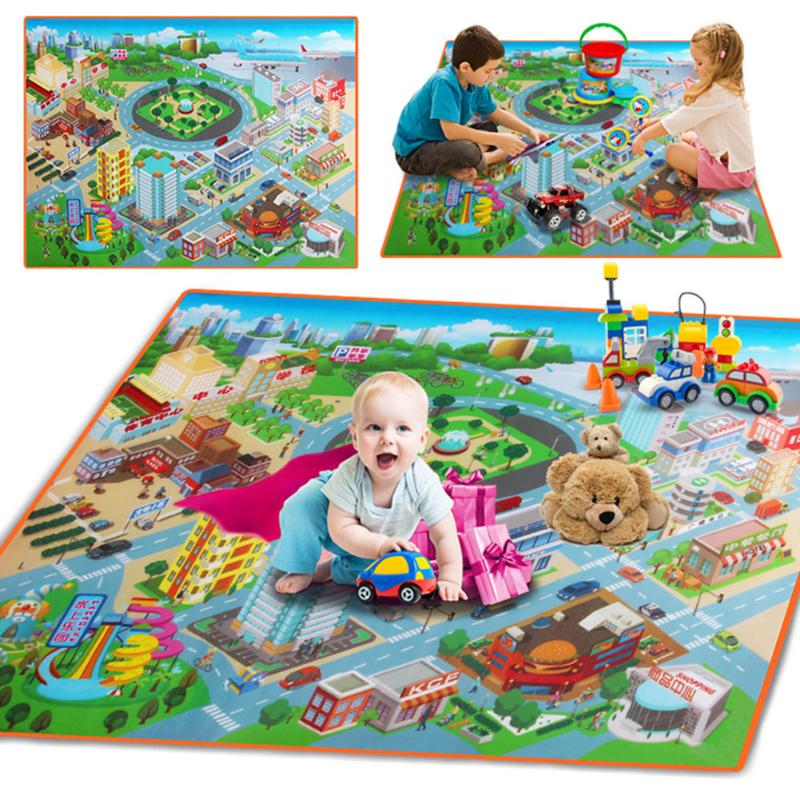 Baby Play Mat Foam Mat Kids City Road Carpets Route Map Crawling