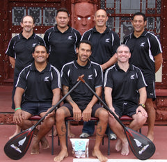 Back from left- Bruce Bancroft (back up steerer & specialist 5 seat), Hutana Coffin (ex-Maori All Black), Grant Barriball (Gold Medalist in NZ singles this year), Richard Pehi (NZ singles finalist-5th) front from left- Clayton Wikaira (NZ singles finalist -8th), Maika Nuku(coach/Bronze medalist in NZ singles), Rob Taggort (specialist seat 1/open mens coach).
