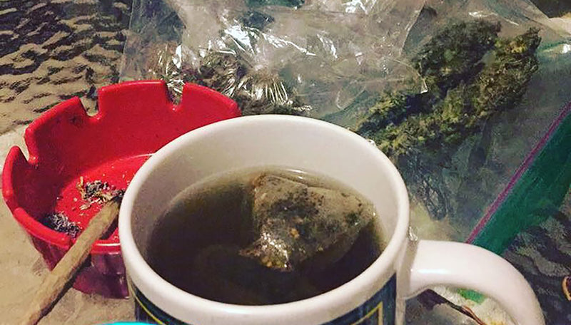 Cannabis and tea in a cup, image from Boss Bros Inc on Instagram