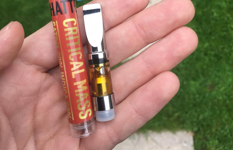Critical Mass oil cartridge, image from THCardiff2 on Instagram