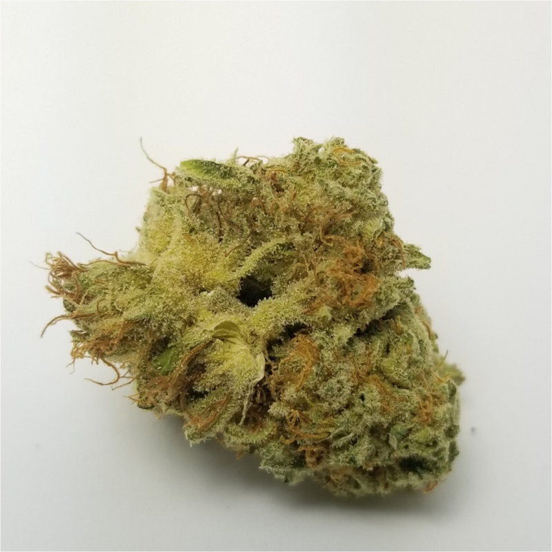 Lemon OG, close up of a bud, image from Evergreen Medicinal