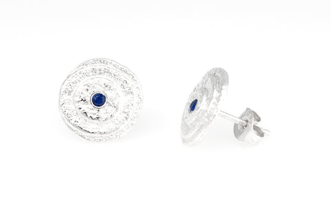 Prize draw Christmas silver sapphire earrings