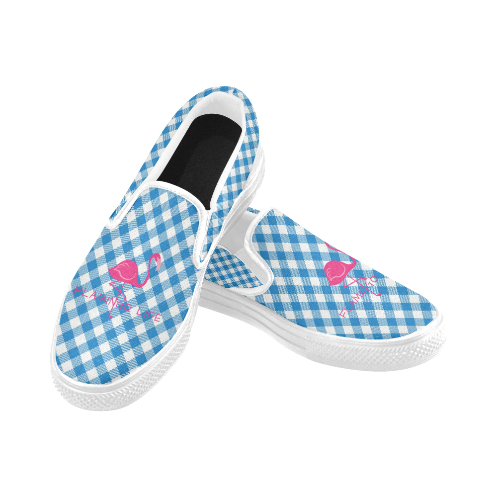 gingham slip on shoes