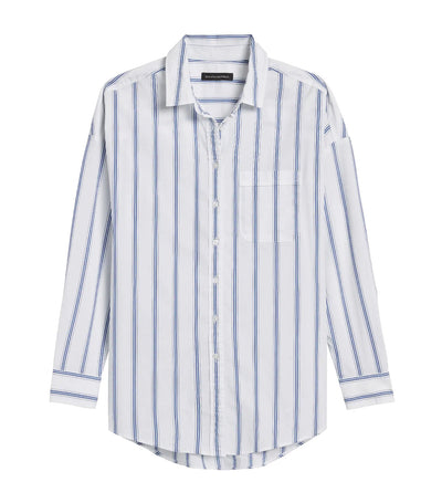 Oversized Poplin Shirt Light Blue Stripe