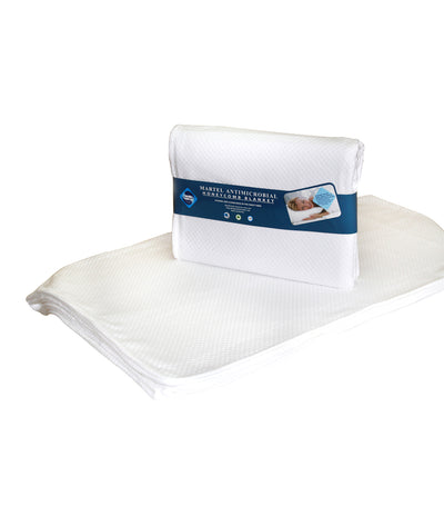 Sanitized Antimicrobial Honeycomb Blanket - White