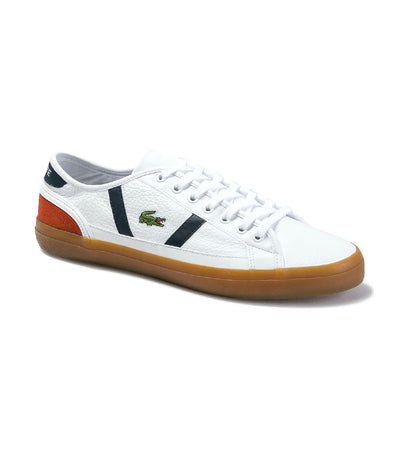 Men's Sideline Leather Sneakers White/Orange