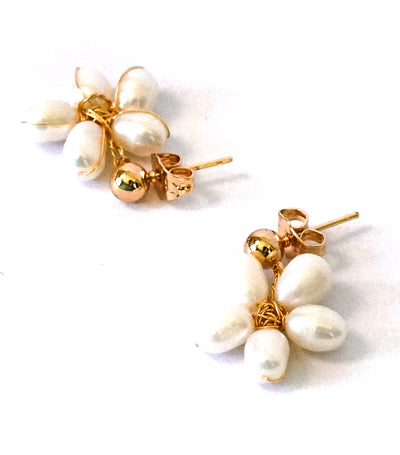 Flora Stud Earrings Gold