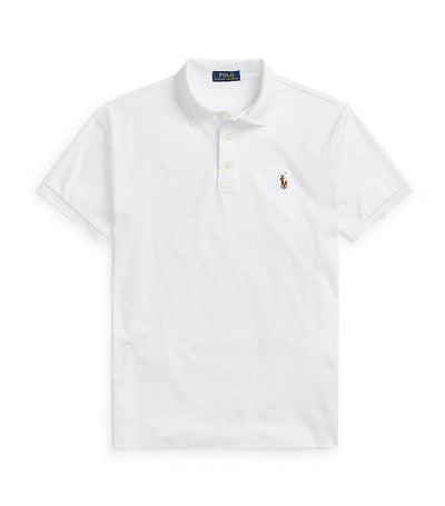 Custom Slim Fit Short Sleeve Knit Pima Polo Shirt White
