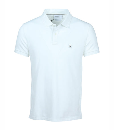 Men's Short Sleeve Slim Badge Polo Shirt White