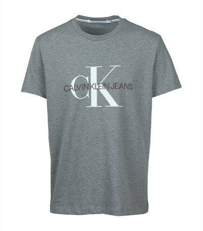 Men's Monogram Embroidered Regular T-Shirt Gray