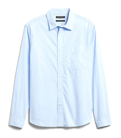 Untucked Standard-Fit Luxe Poplin Shirt Light Blue