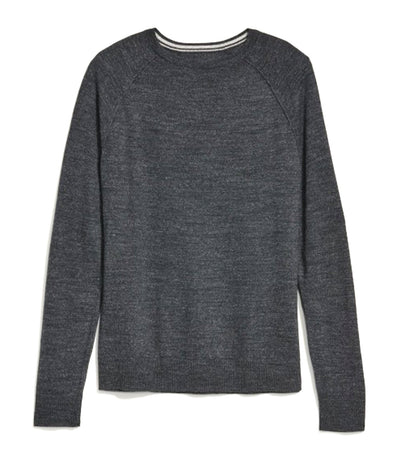 Crew-Neck Raglan-Sleeve Sweater for Men Charcoal