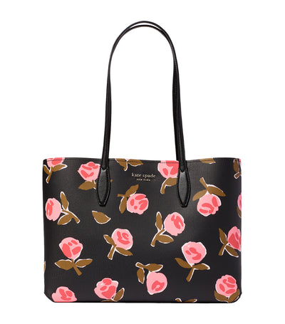 All Day Ditsy Rose Large Tote Black Multi