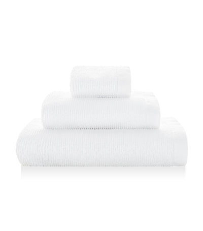 rustan's home ribbon towel - white