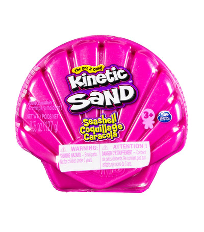 kinetic sand 4.5oz seashell container - pink