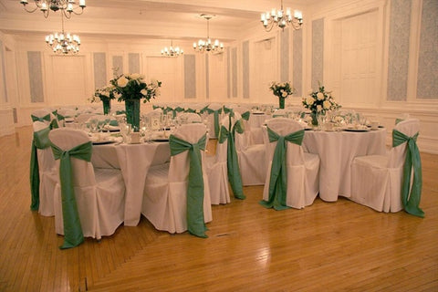 Green Satin Chair Sashes