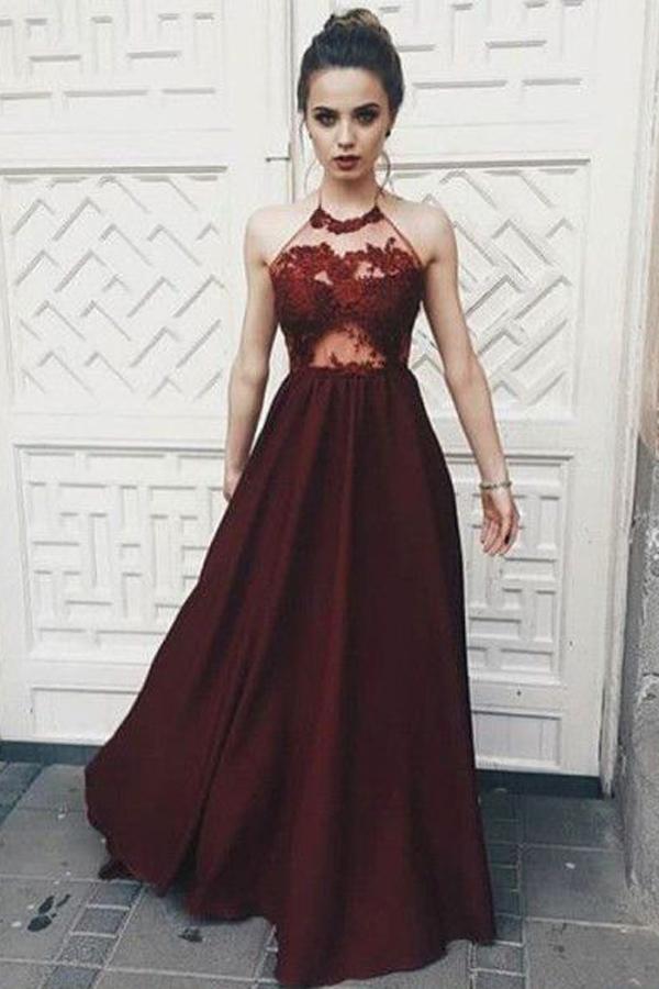 burgundy halter top dress