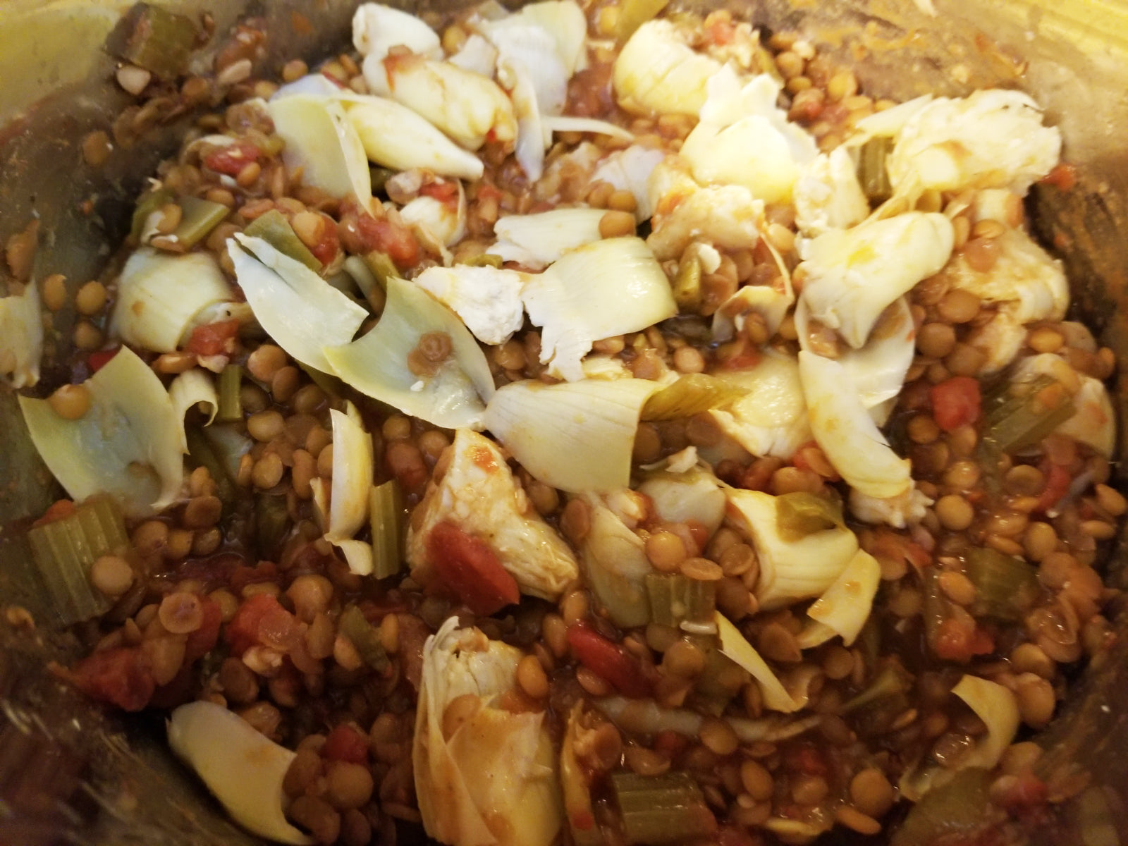 Lentil artichoke stew