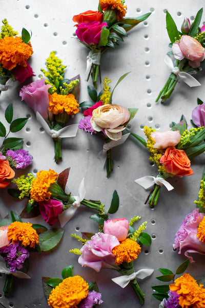 fiesta wedding boutonniers