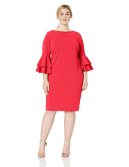 Calvin Klein tiered bell sleeve plus-size dress