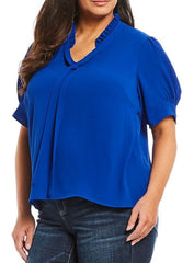 Cece Ruffled Tie-Neck Blouse The Curvy Shop