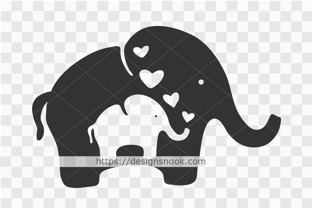 elephant and baby silhouette