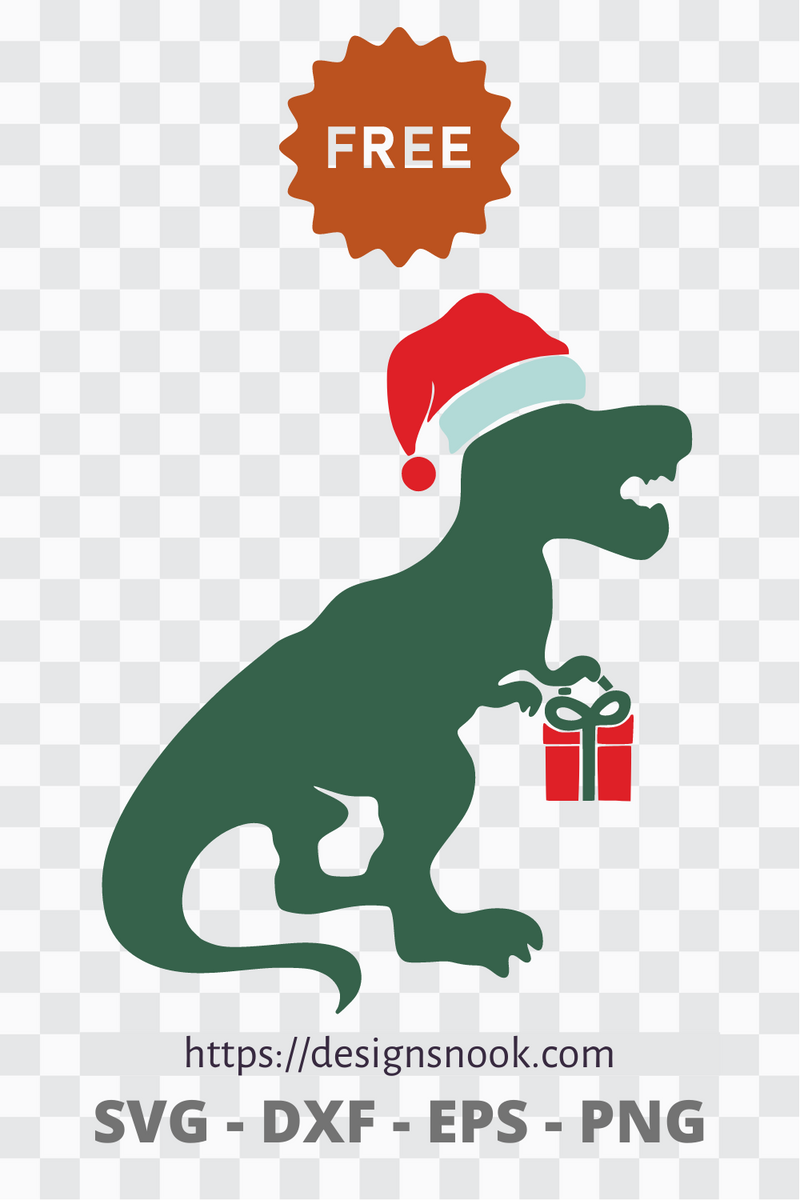 Christmas Dinosaur SVG, T rex svg, Christmas SVG, Christmas vector, Ch