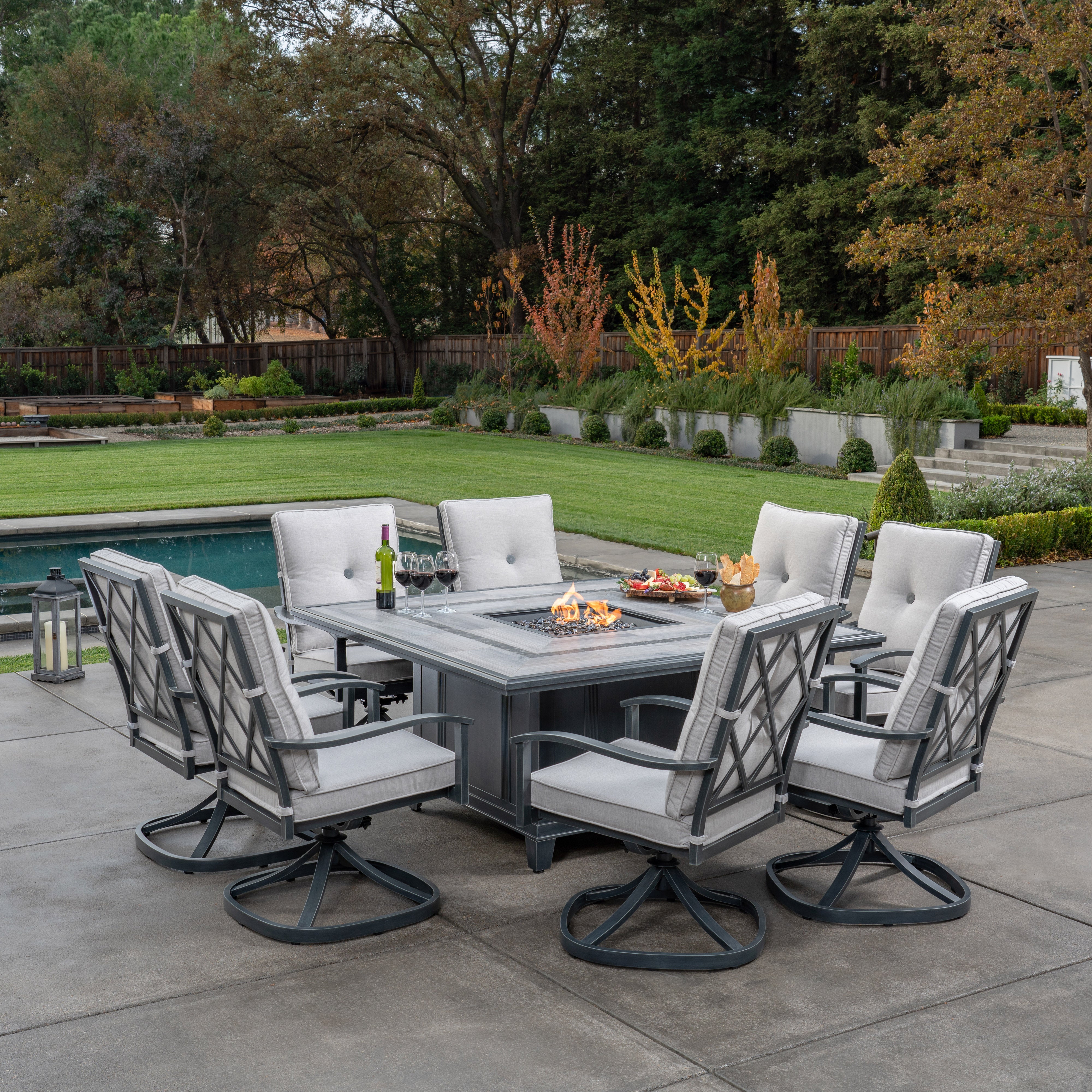 Sunvilla Allegro Round Patio Dining Table in Gray - Walmart.com