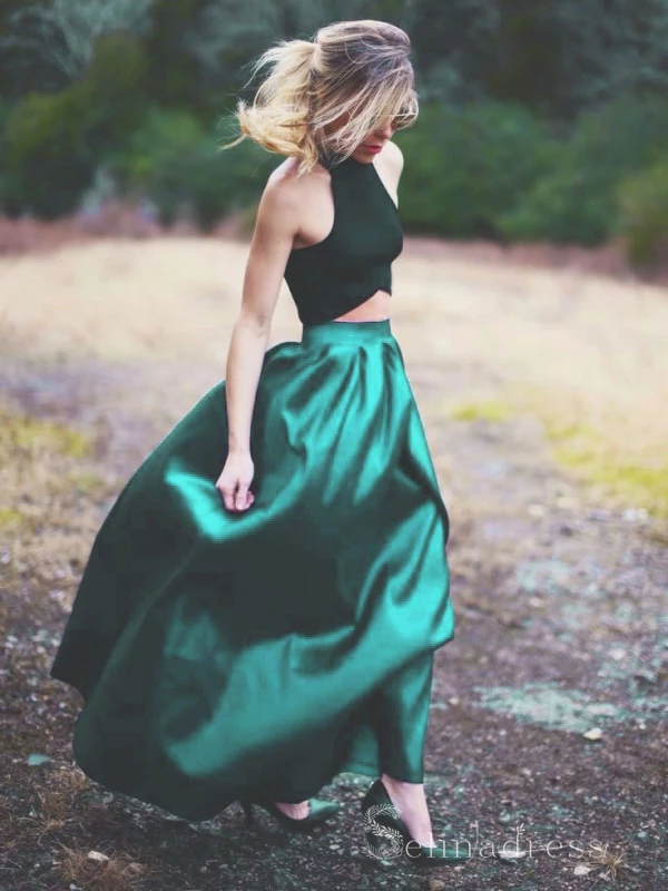 hunter green long formal dress