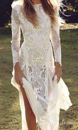 rustic white lace dress