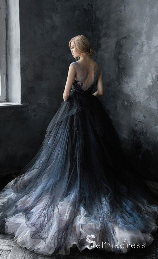 black gown for wedding