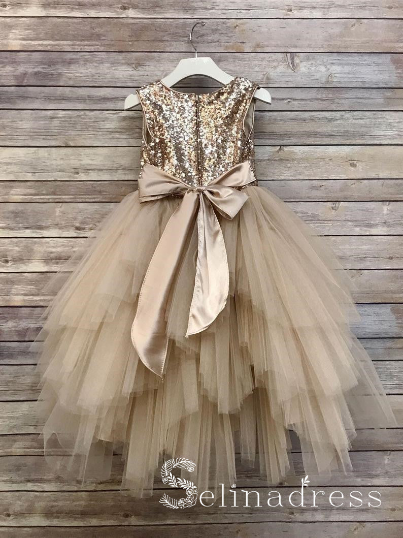 sequin top flower girl dress