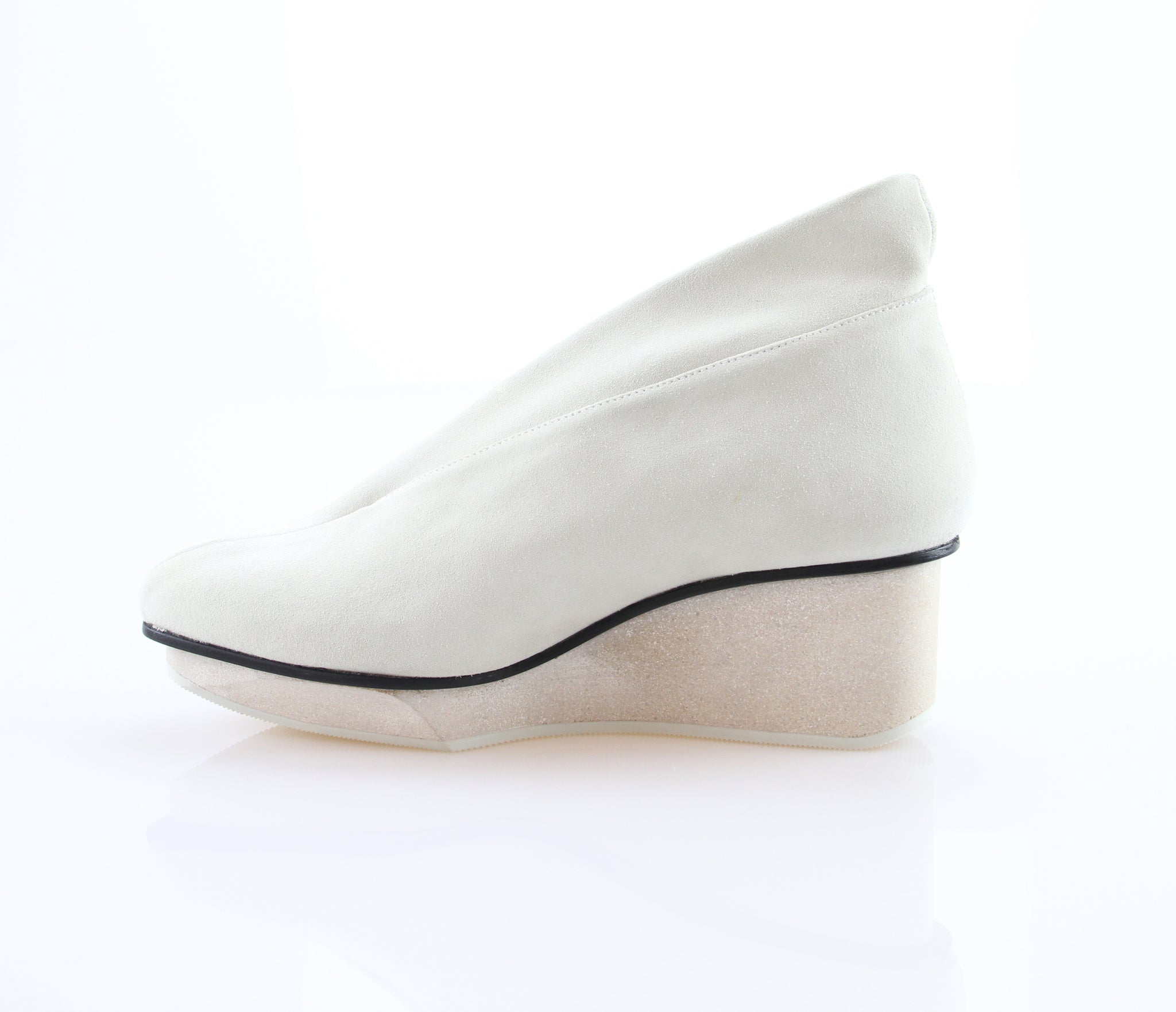 TRIPTYCH WOMEN'S WHITE LEATHER WEDGE SHOE
