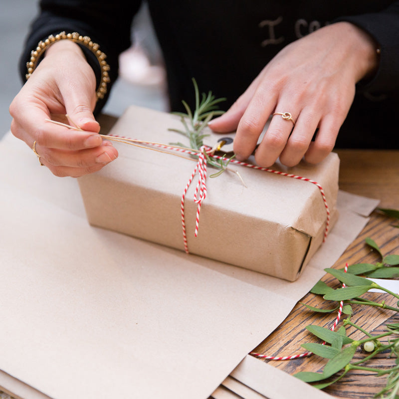 Brown paper and twine gift wrap