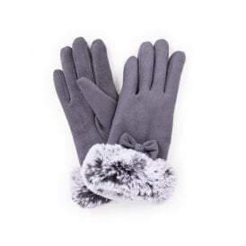 suede fur gloves