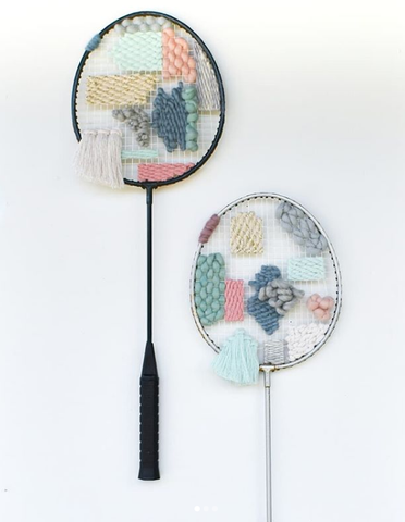 Woven tennis racket by Emma Young (@eay.creates)