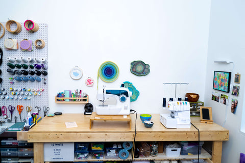 artist sewing studio organization