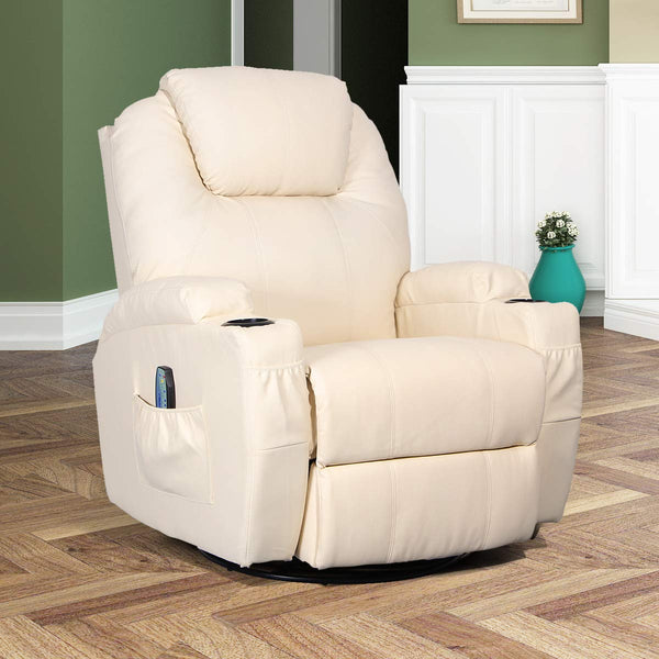 esright massage recliner chair heated pu leather ergonomic lounge