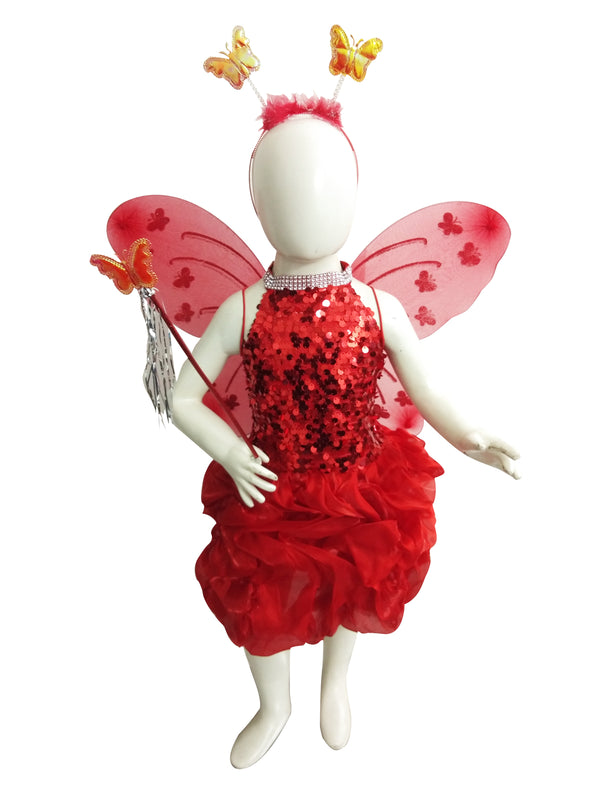 Red Butterfly costume with Wings Fancy Dress Costume for girls Online