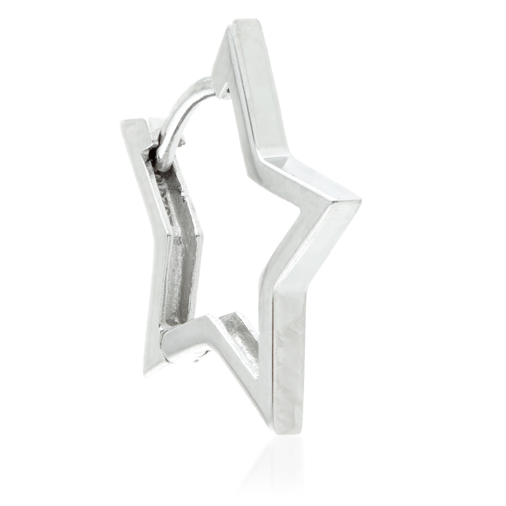 Sterling Silver Large Open Star Earrings - ZuZu Jewellery
