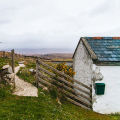 Rural Irish cottage and landscape